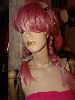 Champagne Pink Tails and Pearls Wig