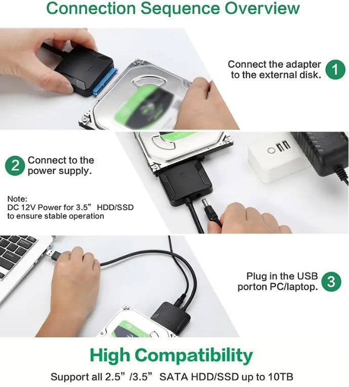SATA TO USB 3.0 ADAPTER EXTERNAL HARD DISC READER