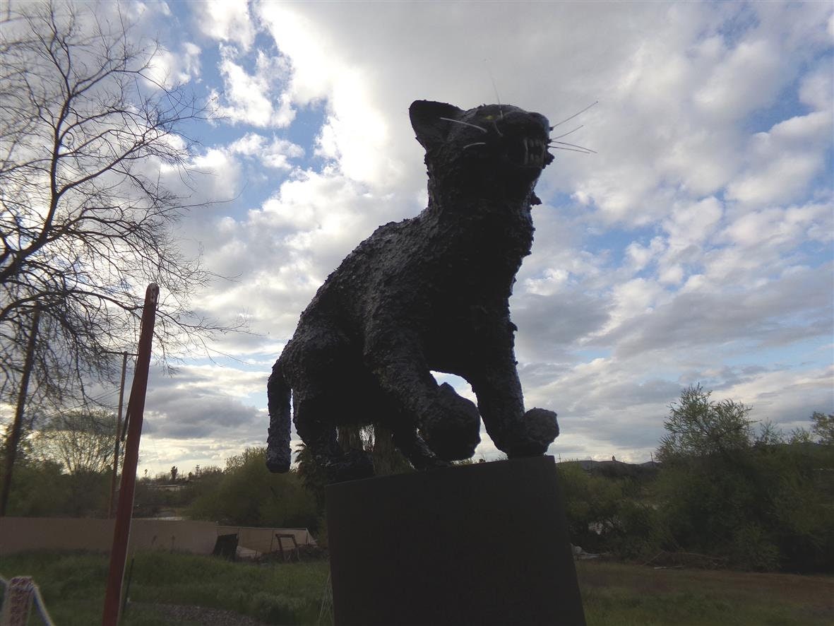 Scare D Cat. Hemp Sculpture