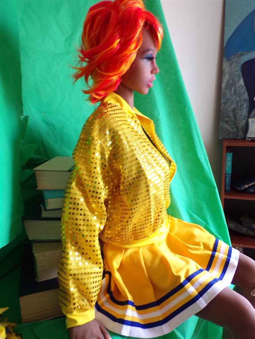 Sequined Yellow Warm Up Top
