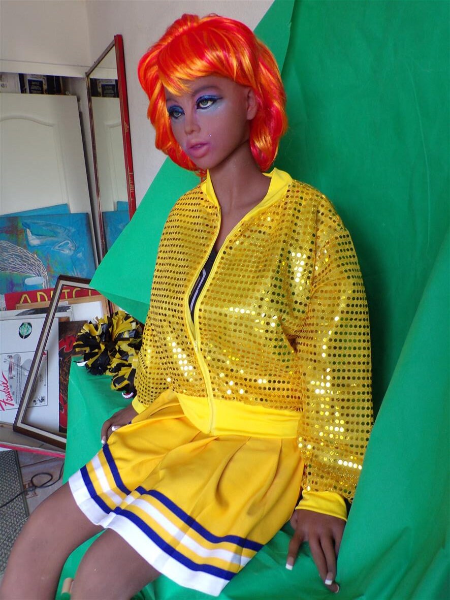 Sequined Yellow Warm Up Top