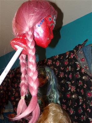 Champagne Pink Tails and Pearls Wig