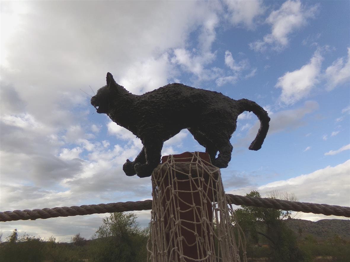 Scare D Cat. Hemp Sculpture