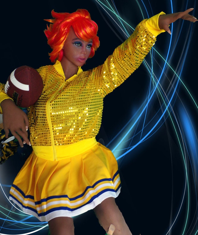 Sequined Yellow Warm Up Top