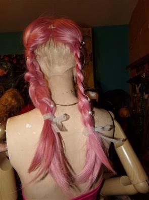 Champagne Pink Tails and Pearls Wig
