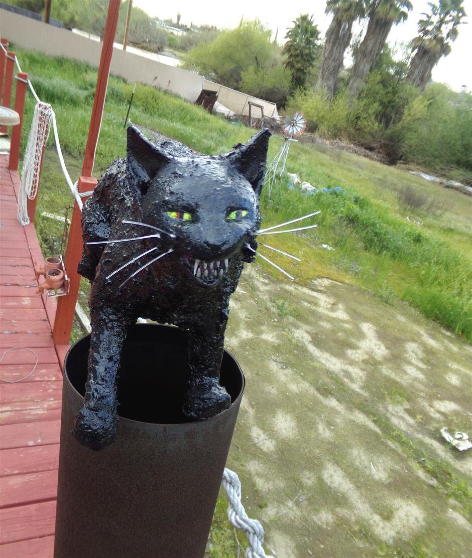 Scare D Cat. Hemp Sculpture