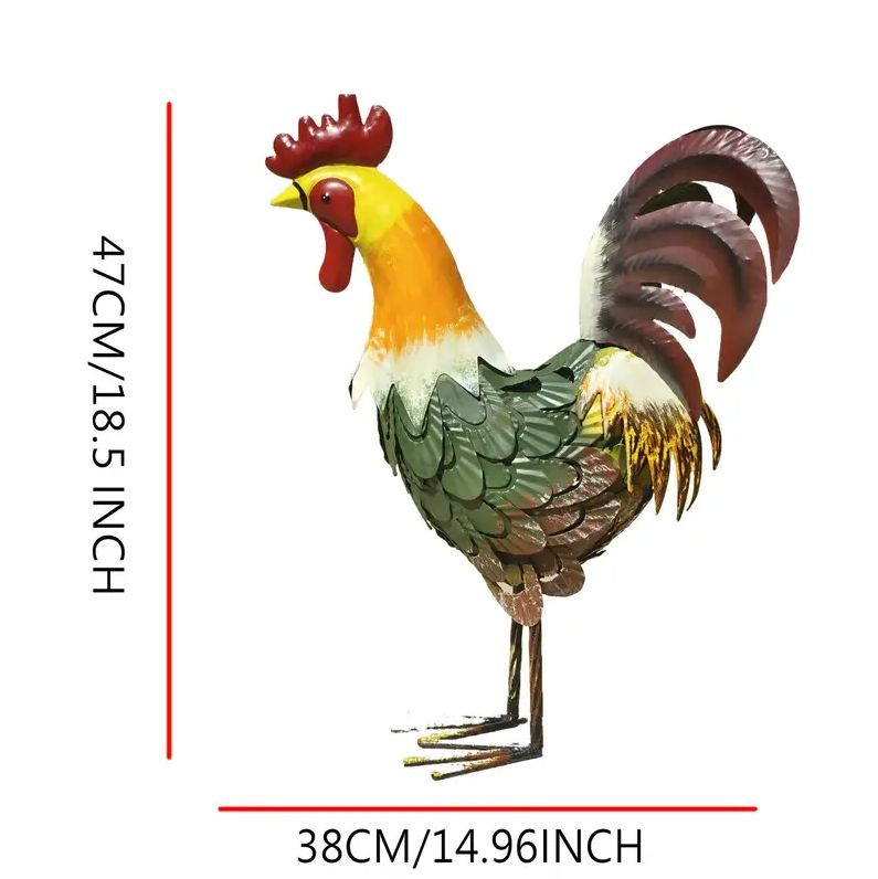 Metal Rooster Statue