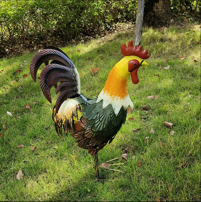 Metal Rooster Statue