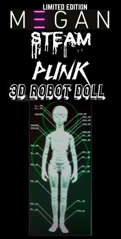 M3GAN 3.0- SteamPunk Robot Doll HALF BODY ROBOT 3D Model