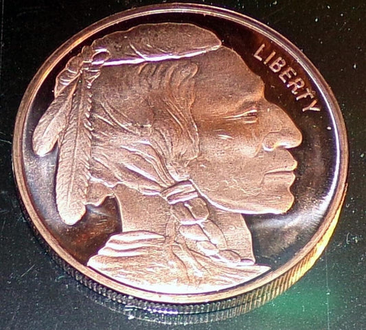 1 Troy Ounce COPPER  Indian Head Coin + 2 bonus novelty coins