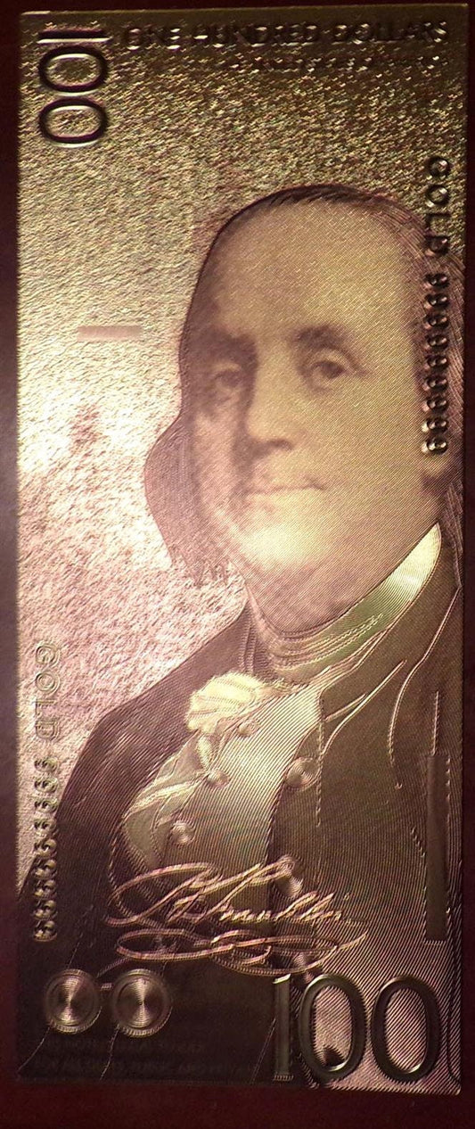 New Economy 100 Dollar Bill Gold Foil