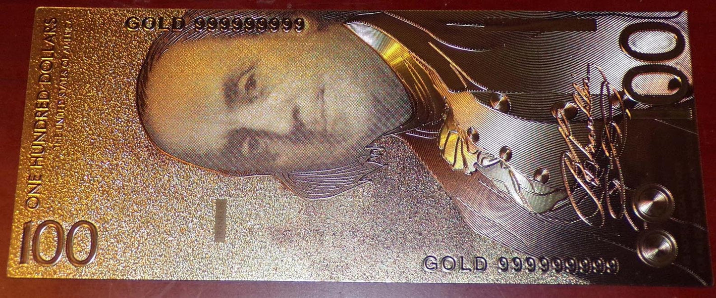 New Economy 100 Dollar Bill Gold Foil