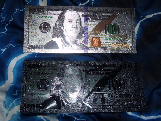 Black and Silver 100 DOLLAR FOIL