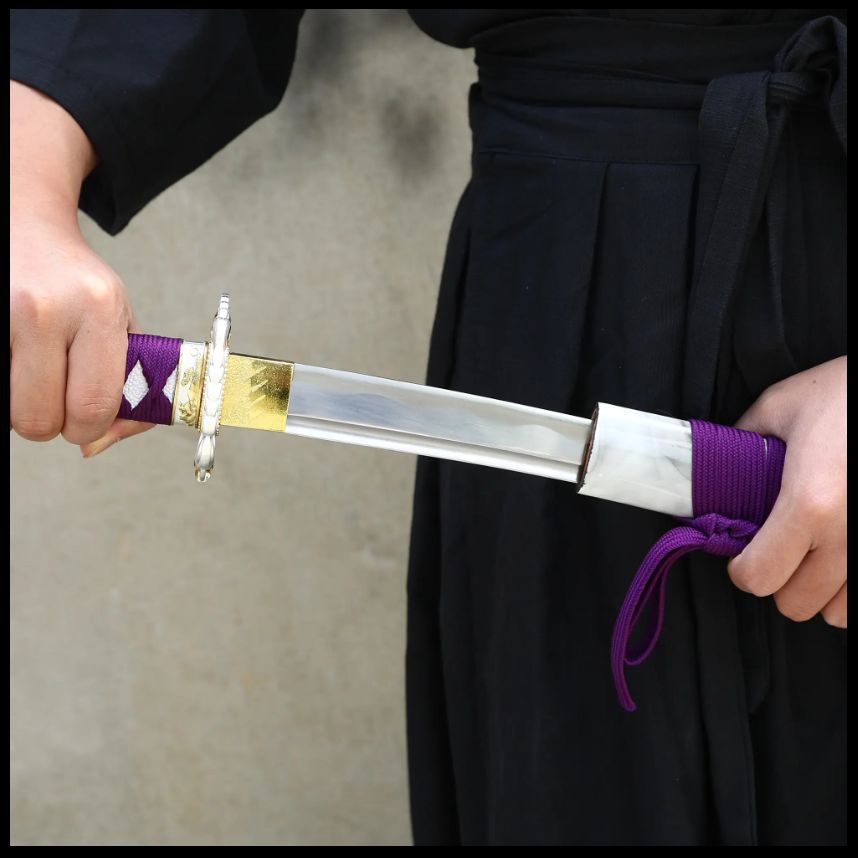 Handmade Japanese Samurai Sword 1060 Carbon Steel With Purple Handle
