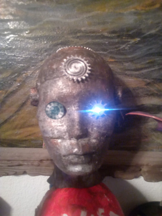 SteamPunk Robot Doll Head