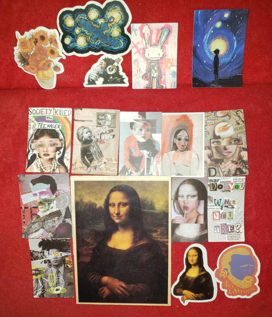 Art Stickers.  15 random plus one bonus random Art Card!